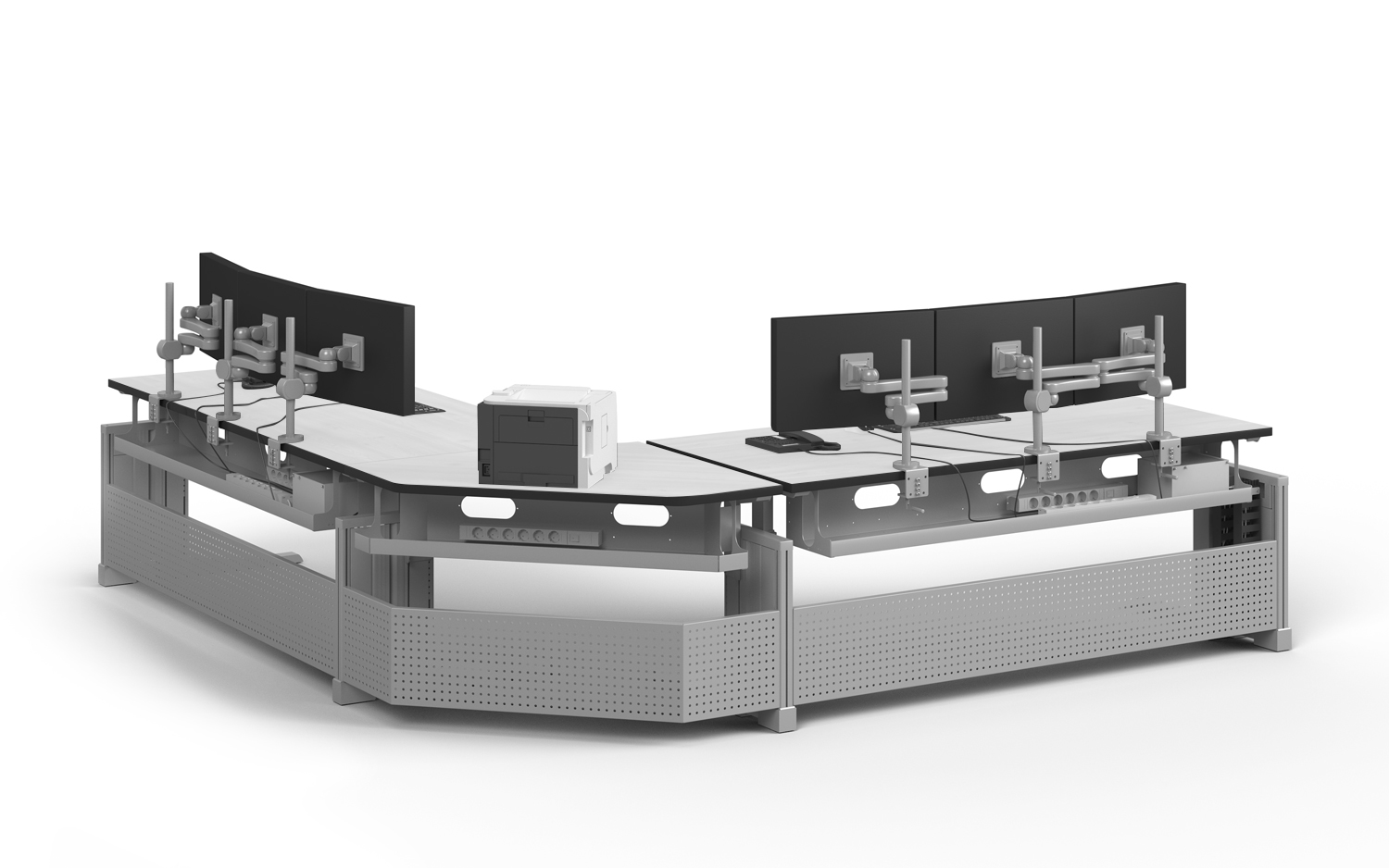 ESD Corner Workstation Set AES Oscar Electric Height Adjustable VC-E & VC Linear Module 1800 x 800